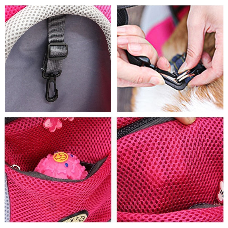 Pet Travel Bag w/ Free Bowl Collar and Leash